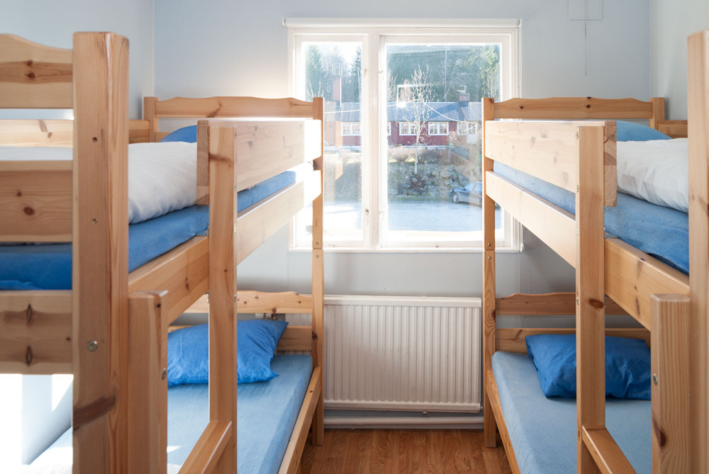 Ett av rummen på Stora Strands lägergård